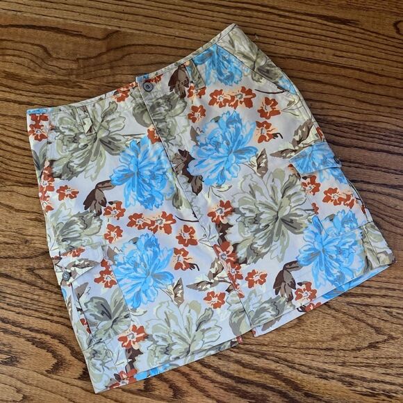 Eddie Bauer 100% Cotton A-Line Floral Cargo Skirt Women’s 10 - Picture 1 of 10